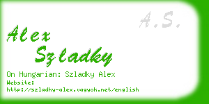 alex szladky business card